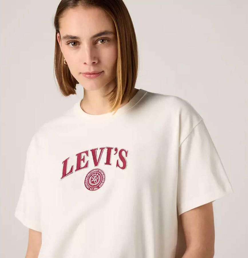 Levi's T-shirt met borduursels ecru - Foto 2