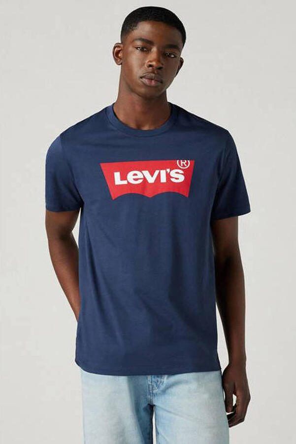 Levi's Blauwe Logo Tee Klassieke Crew Neck Blue Heren - Foto 2