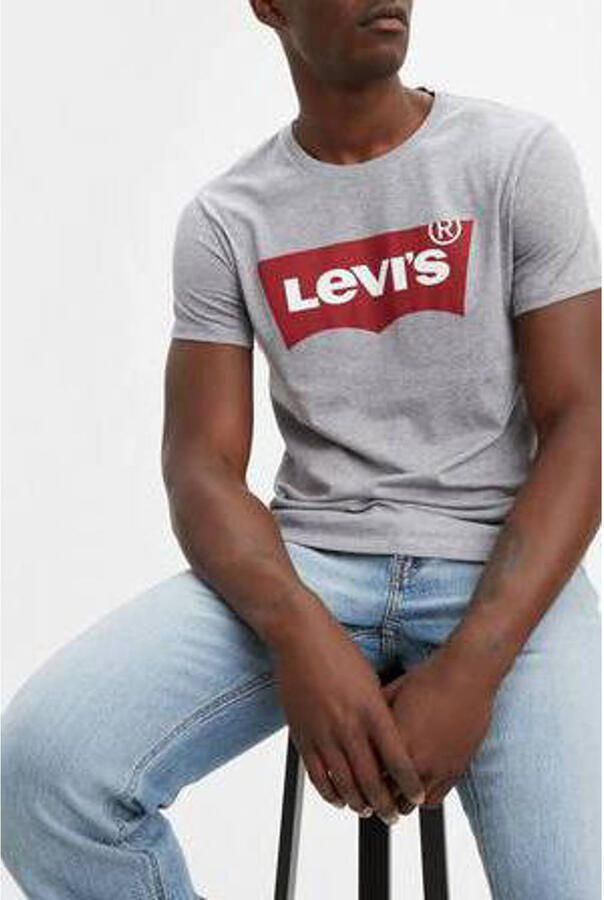 Levi's Grijze Katoenen T-Shirt met Print Gray Heren