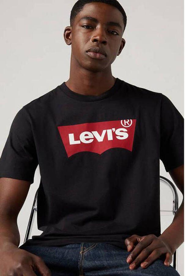 Levi's Iconisch Katoenen T-Shirt Zwart Rechte Pasvorm Korte Mouwen Black Heren - Foto 2
