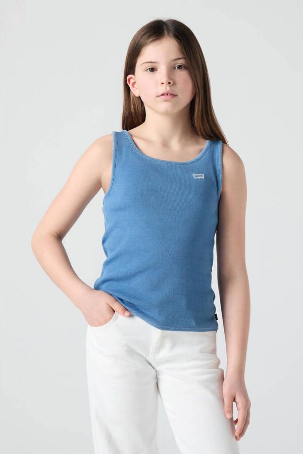 Levi's Tanktop blauw rib gebreid