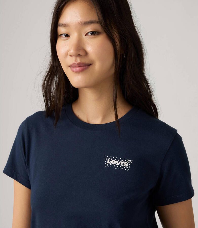 Levi's THE PERFECT TEE rechtvallend T-shirt met logo marineblauw - Foto 2