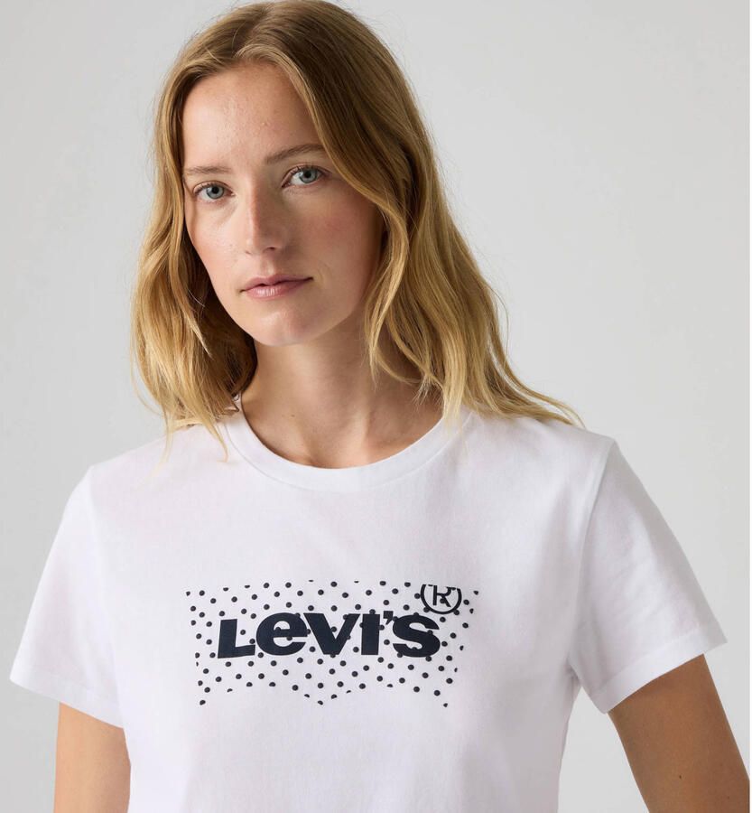 Levi's THE PERFECT TEE rechtvallend T-shirt met stippen wit
