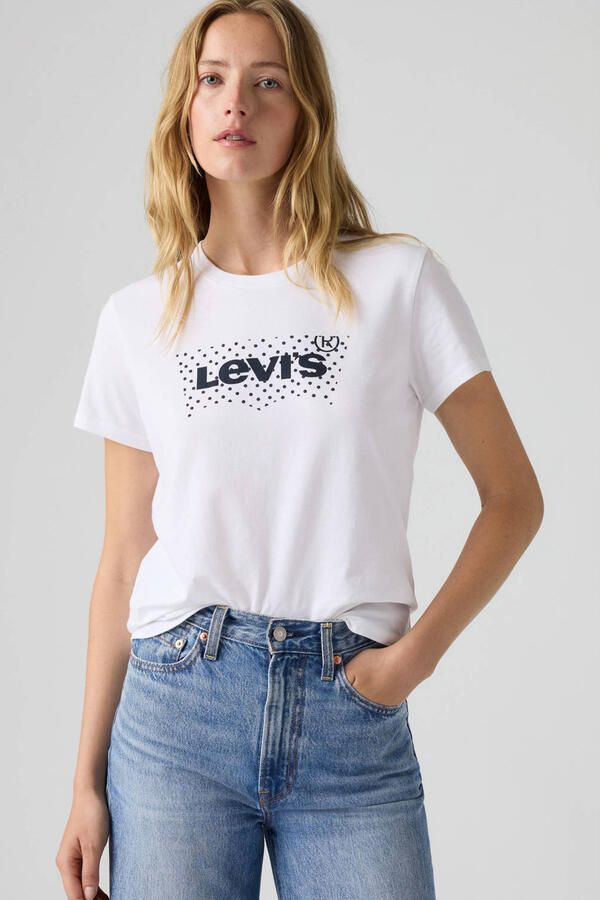 Levi's THE PERFECT TEE rechtvallend T-shirt met stippen wit - Foto 3
