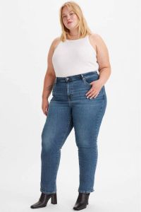 Levi's Plus 724 high waist straight fit jeans medium indigo worn in