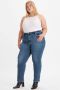 Levi's Plus 724 high waist straight fit jeans medium indigo worn in - Thumbnail 1