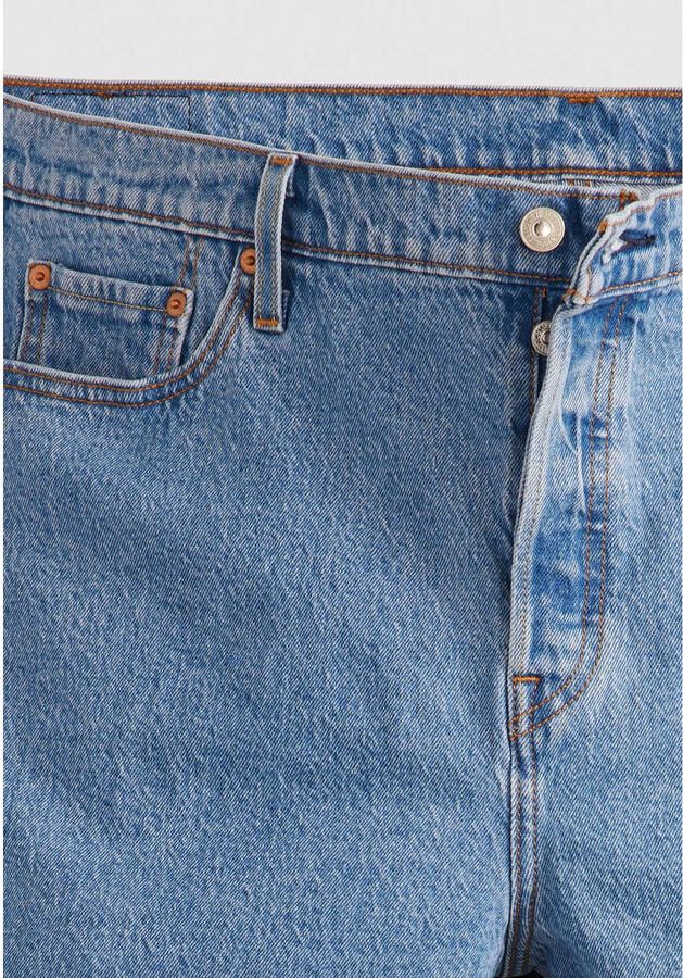 Levi's Plus denim straight high waist short light blue denim