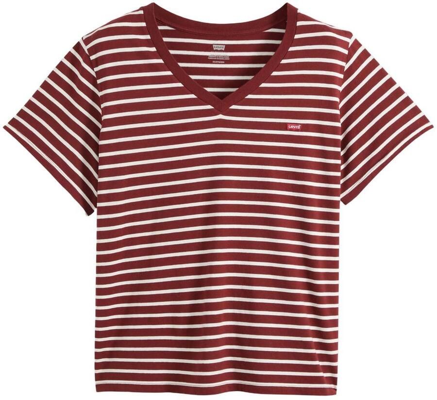 Levi's Plus gestreept T-shirt met logo rood - Foto 2