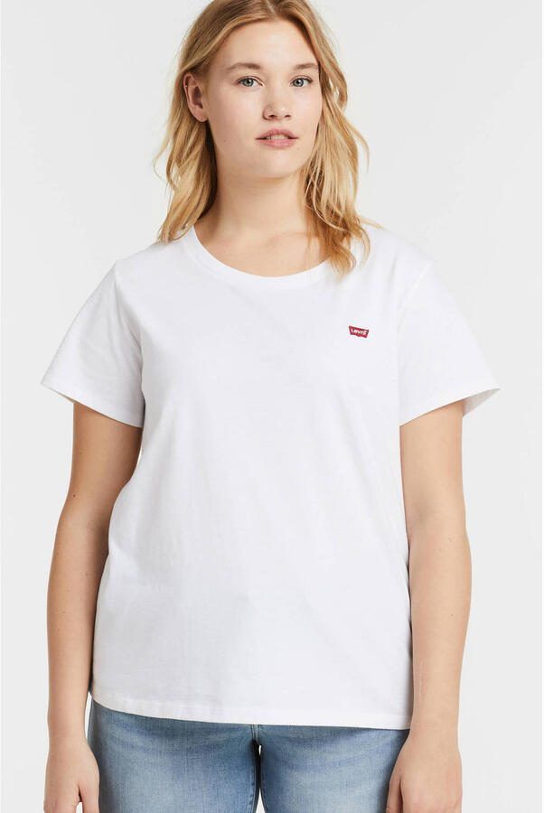 Levi's Plus Perfect Crew T-shirt met logo wit rood - Foto 2