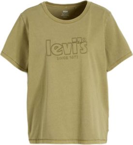 Levi's Plus T-shirt Graphic Classic met logo olijfgroen