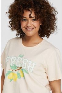 Levi's Plus T-shirt met fruitprint beige geel groen