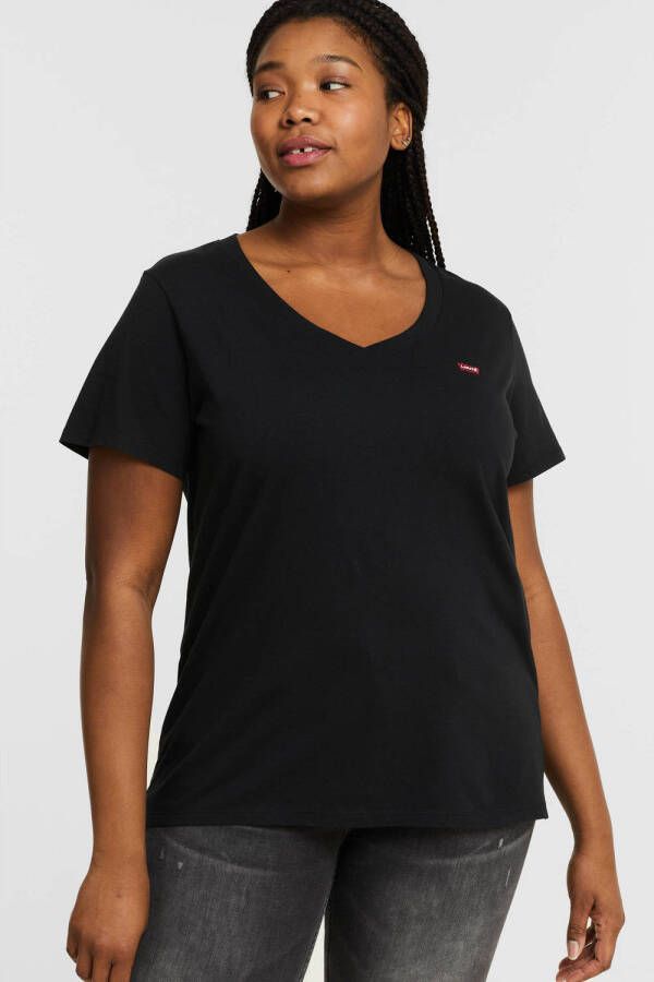 Levi's Plus T-shirt met logo zwart rood