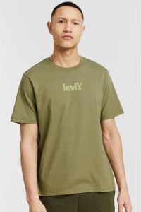 Levi's regular fit T-shirt met logo poster center deep aloe
