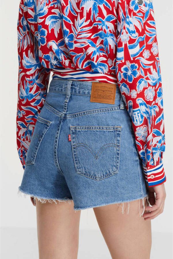 Levi's Blauwe effen dames shorts met ritssluiting en knoopsluiting Blue Dames - Foto 2