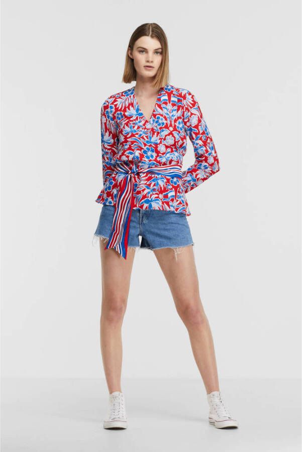 Levi's Blauwe effen dames shorts met ritssluiting en knoopsluiting Blue Dames