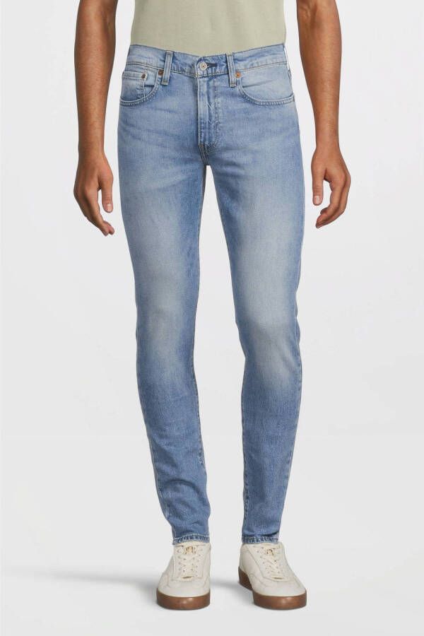 Levi's skinny taper jeans light indigo worn in