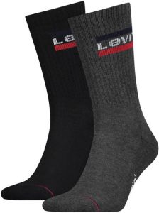 Levi's sokken met logo set van 2 antraciet zwart