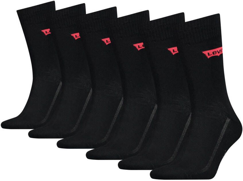 Levi's sokken met logo set van 6 zwart