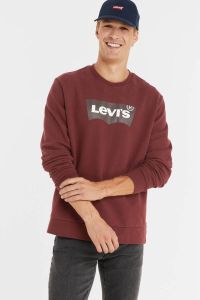 Levi's sweater met logo roodbruin