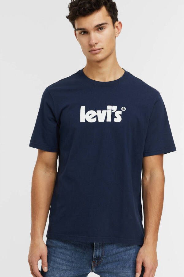Levi's Heren T-shirt met korte mouwen en ronde hals Blue Heren