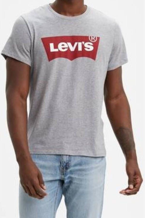 Levi's T-shirt met logo grijs melange