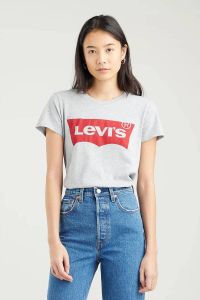 Levi's T-shirt Perfect Tee met logo lichtgrijs melée