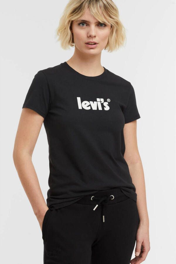 Levi's T-shirt Perfect Tee met logo zwart