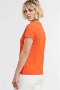 Levi's Oranje Katoenen Tops & T-Shirt Korte Mouw Logo Print Oranje Dames