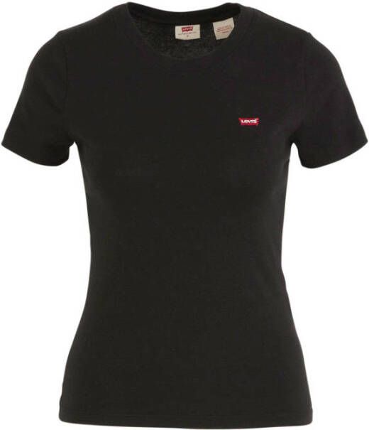 Levi's Zwart Casual T-shirt met Logo Patch Black Dames