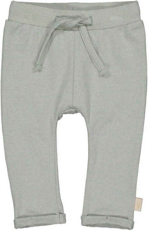 LEVV baby gestreepte regular fit broek LNESTORNOS van katoen zachtgroen 44
