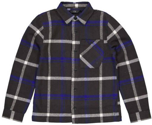 LEVV geruit overhemd FERON donkerblauw beige Jongens Katoen Klassieke kraag 116