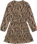 LEVV Girls jurk Talisha met zebraprint camel antraciet - Thumbnail 1
