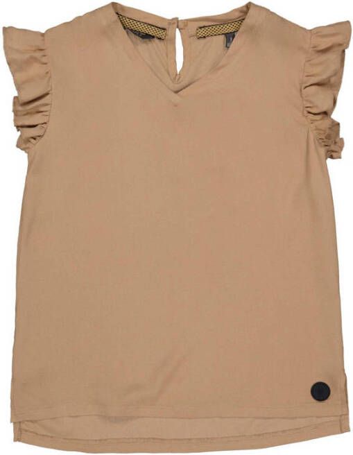 LEVV Girls T-shirt Thea met ruches camel