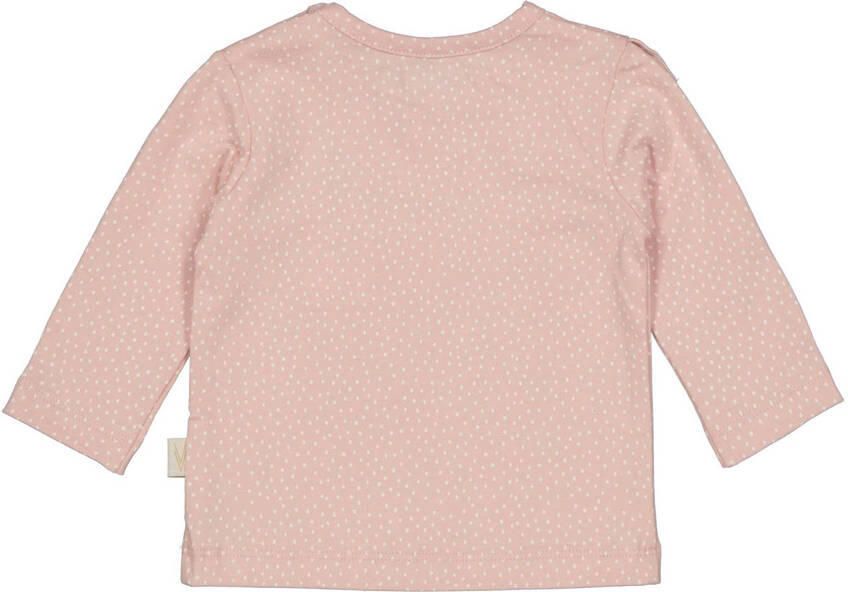 LEVV baby basic longsleeve LNINANOS met stippen en ruches zachtroze wit Meisjes Katoen Ronde hals 62 - Foto 2