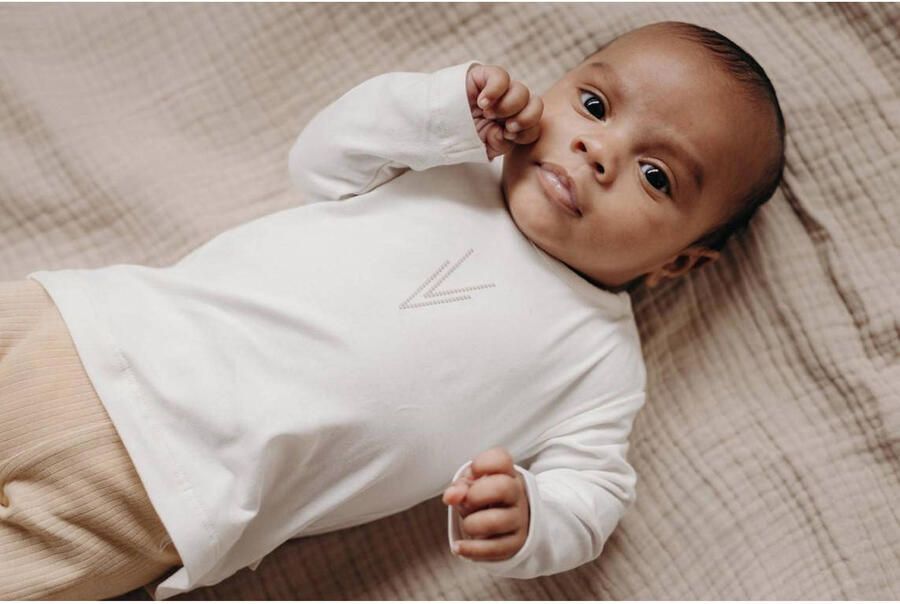 LEVV baby basic longsleeve LNOOMINOS met printopdruk offwhite Wit Stretchkatoen Ronde hals 62