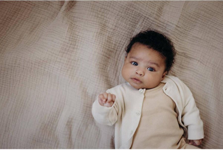 LEVV baby basic longsleeve LNURNOS lichtzand Beige Jongens Biologisch katoen Ronde hals 74