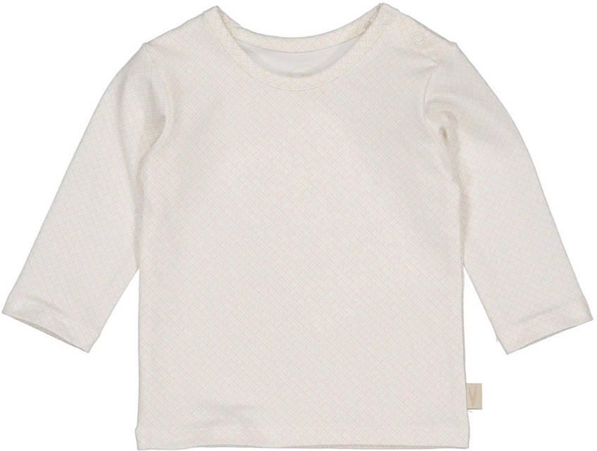 LEVV baby longsleeve LNELSONNOS met all over print Wit Jongens Stretchkatoen Ronde hals 50