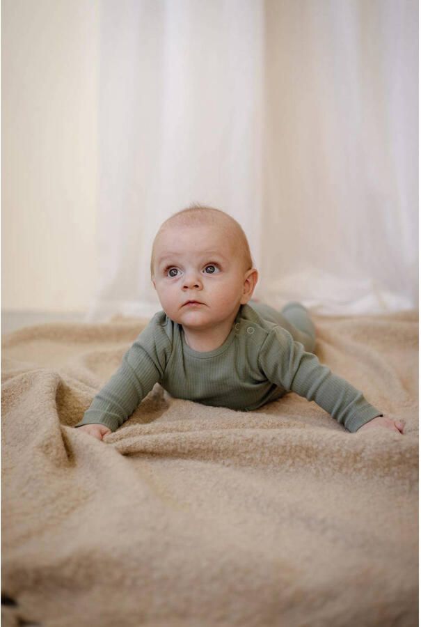LEVV baby longsleeve LNURNOS van katoen groen Effen 44 - Foto 3