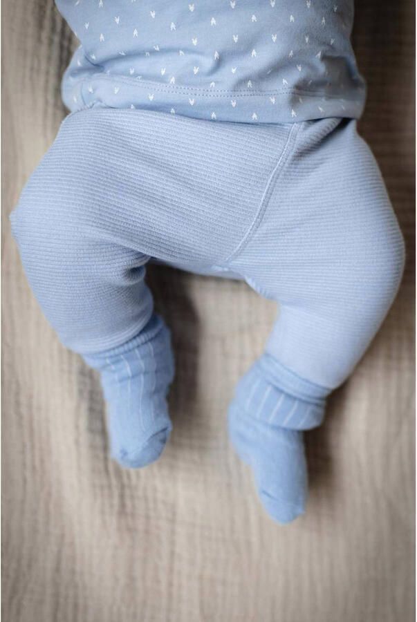 LEVV baby regular fit broek LNOVINOS van katoen zachtblauw Effen 68 - Foto 2
