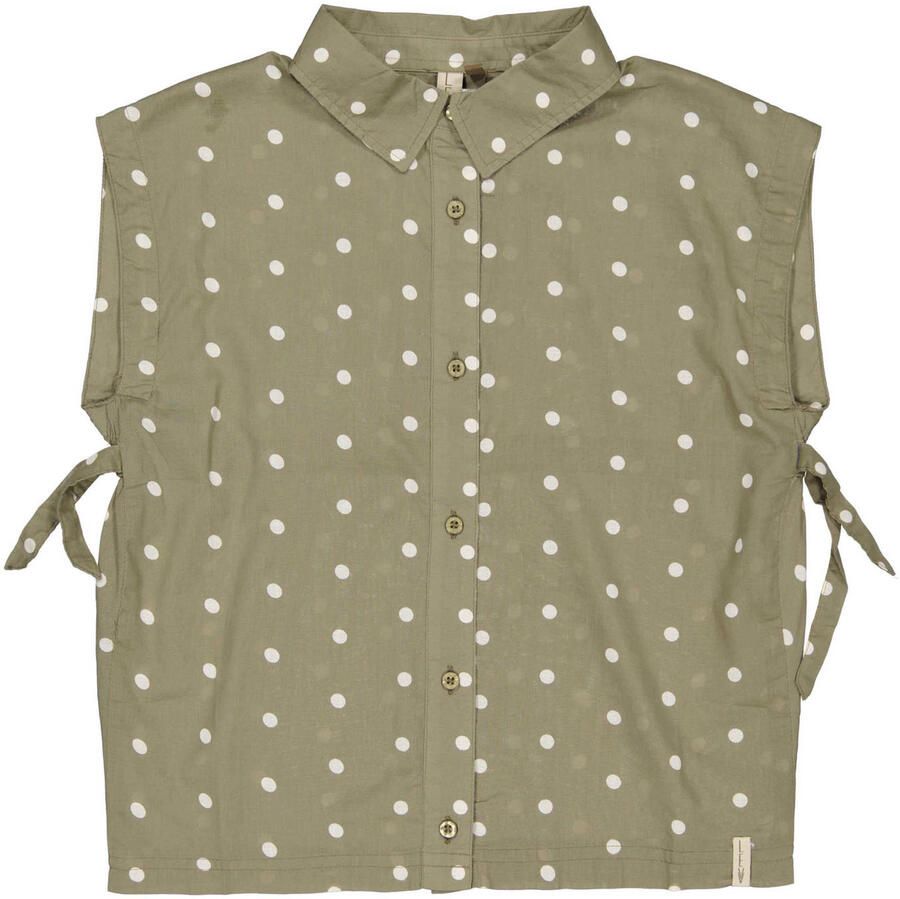 LEVV blousetop met stippen groen