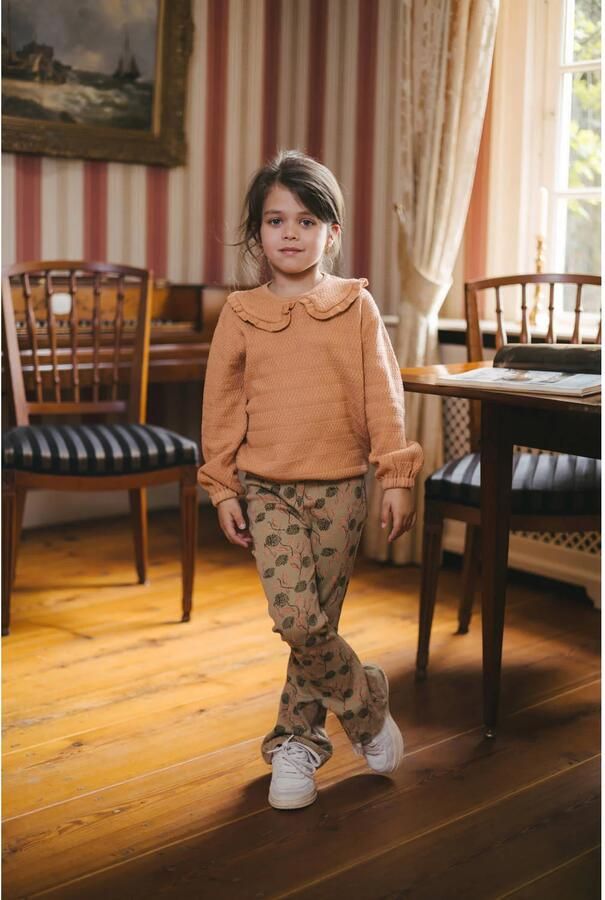 LEVV flared broek met print groen Meisjes Stretchkatoen All over print - Foto 2