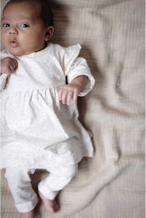 LEVV gebloemde baby jurk LNELLANOS ecru zand Meisjes Stretchkatoen Ronde hals 44