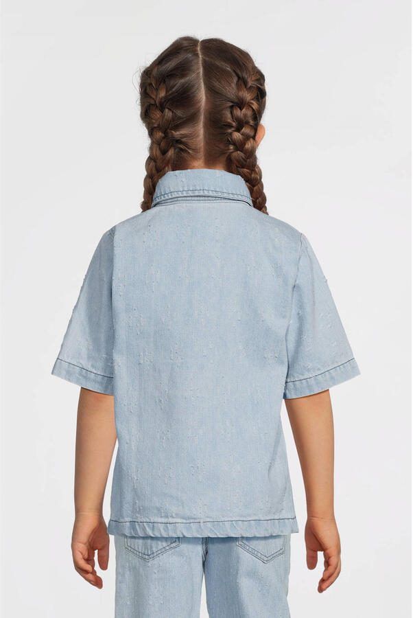 LEVV overhemd light blue denim - Foto 4