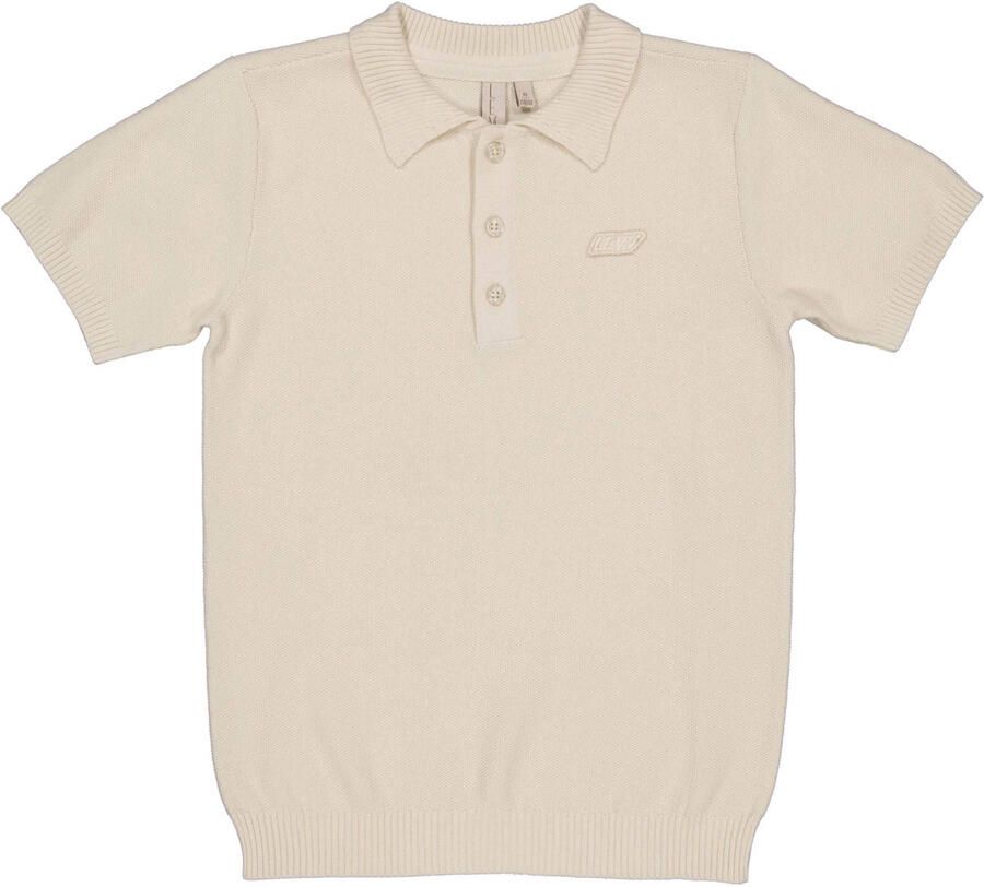LEVV polo ecru fijn gebreid