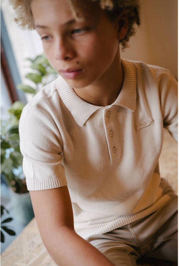 LEVV polo ecru fijn gebreid - Foto 2