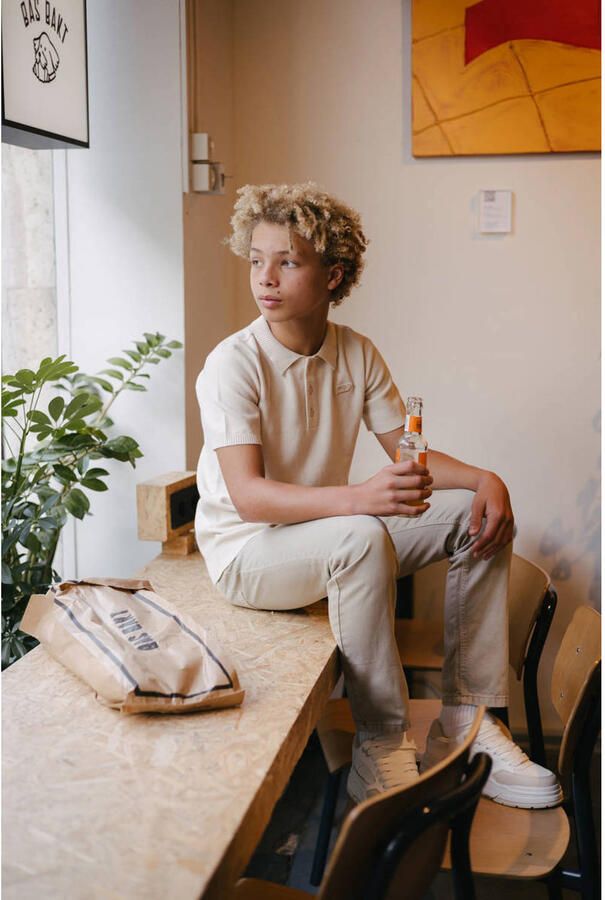 LEVV polo ecru fijn gebreid - Foto 3