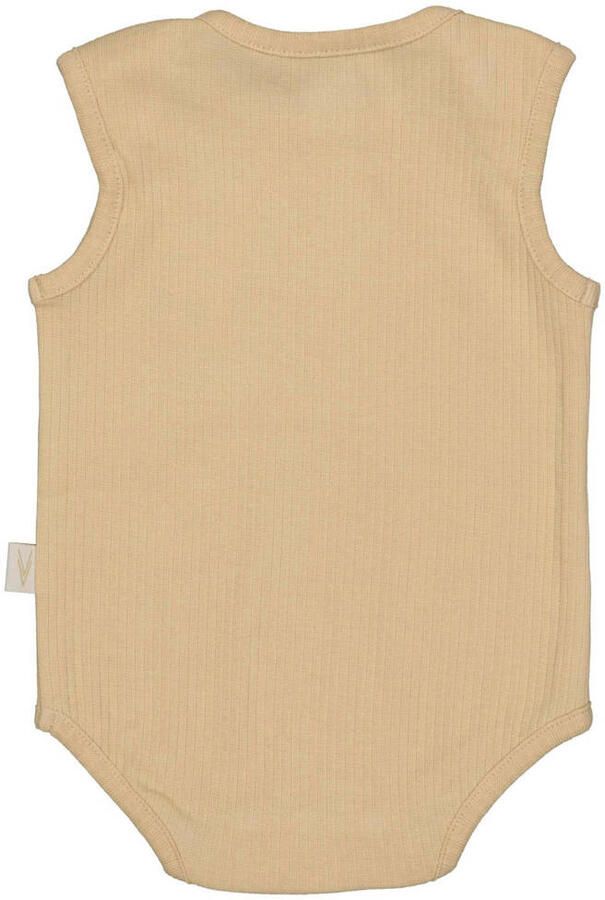 LEVV romper lichtzand Beige Stretchkatoen Ronde hals Effen 44