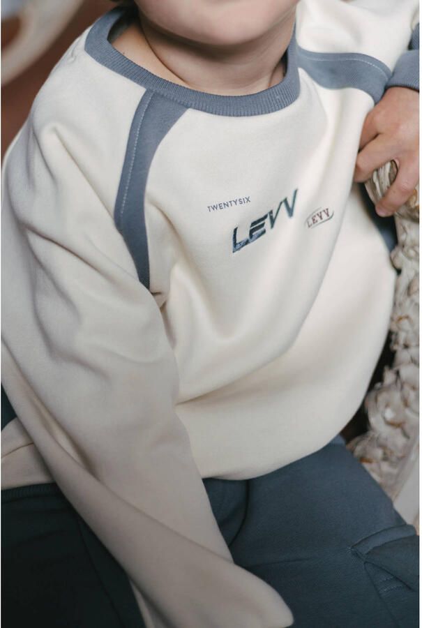 LEVV sweater met tekst ecru Tekst | Sweater van - Foto 2
