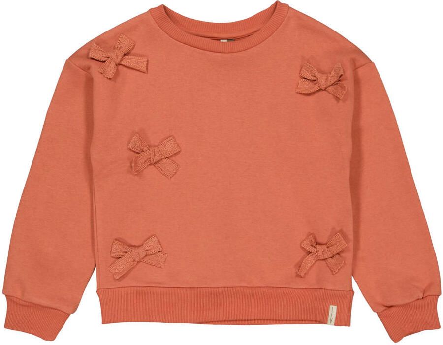 LEVV sweater oranje Meisjes Katoen Ronde hals Effen