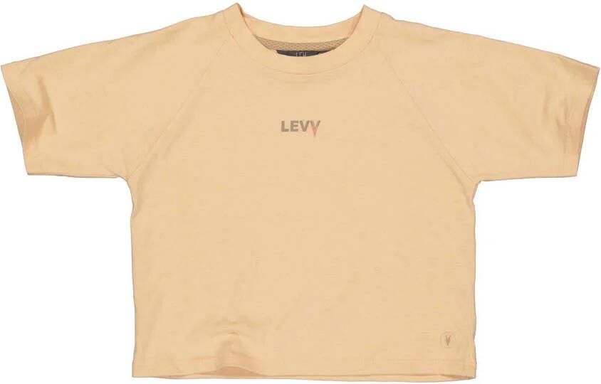 LEVV T-shirt KATIE lichtoranje Meisjes Katoen Ronde hals Effen 116